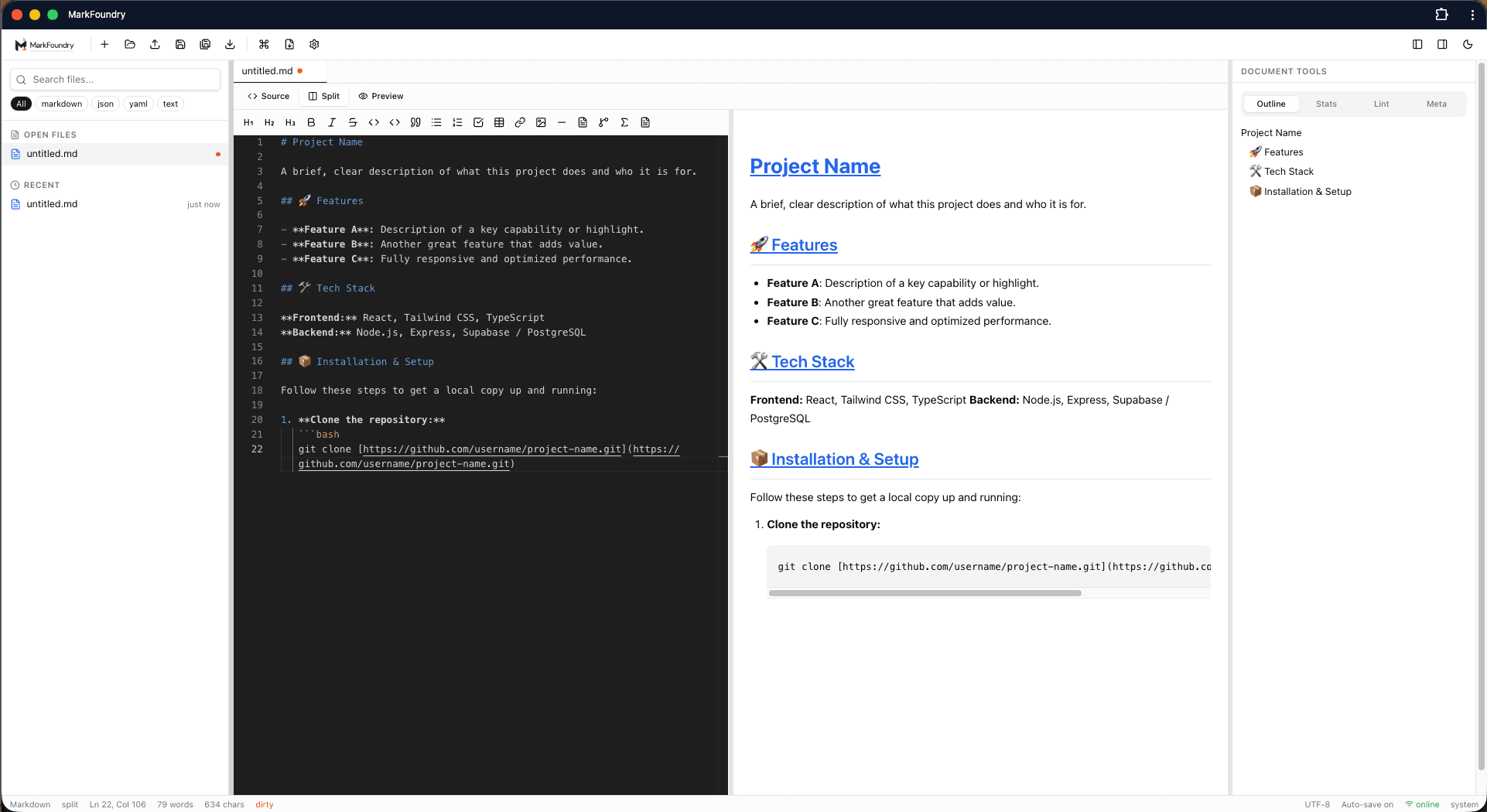Markdown editor